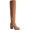 DREAM PAIRS Women’s Thigh High Block Heel Over The Knee Boots(Brown-suede)