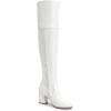 DREAM PAIRS Women’s Thigh High Block Heel Over The Knee Boots(White-pu)