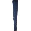 DREAM PAIRS Women’s Thigh High Over The Knee Fashion Boots Block Mid Heel Long Sexy Faux Fur Boots(Dark Blue)