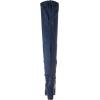 DREAM PAIRS Women’s Thigh High Over The Knee Fashion Boots Block Mid Heel Long Sexy Faux Fur Boots(Dark Blue)
