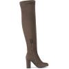 DREAM PAIRS Women’s Thigh High Over The Knee Fashion Boots Block Mid Heel Long Sexy Faux Fur Boots(Shoo-khaki)