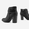TOETOS Women’s Chunky High Heel Ankle Boots Close Toe Fall Heeled Booties Shoes(Black)