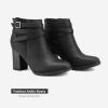 TOETOS Women’s Chunky High Heel Ankle Boots Close Toe Fall Heeled Booties Shoes(Black-3)