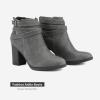 TOETOS Women’s Chunky High Heel Ankle Boots Close Toe Fall Heeled Booties Shoes(Grey)