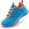 DREAM PAIRS Boys Girls Shoes Kids DuraPlay Tennis Footwear Non Slip Athletic Running Walking Lightweight Lace Up Sneakers for Little/Big Kid(Blue/Orange)