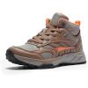DREAM PAIRS Kids Shoes Hiking Boots Boys Girls High-Top Shoes Outdoors DuraPlay Lace-Up Lightweight Hiking Sneakers(Brown/Orange)