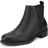 DREAM PAIRS Women’s Ankle Boots Chunky Low Heel Chelsea Booties Slip On Elastic Fall Short Boots(Black/Pu)