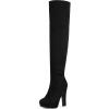 DREAM PAIRS Women’s HIGHPLAT Black Chunky Thigh High Over The Knee High Heel Boots(Black)
