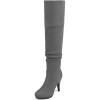 DREAM PAIRS Women’s HIGHPLAT Black Chunky Thigh High Over The Knee High Heel Boots(Sarah-light/Grey)