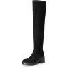 DREAM PAIRS Women’s Knee High Boots, Platform Over The Knee High Chunky Heel Fashion Boots for Women(Black-suede)