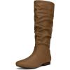 DREAM PAIRS Women’s Knee High Pull On Fall Weather Winter Boots(Camel)