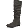 DREAM PAIRS Women’s Knee High Pull On Fall Weather Winter Boots(Grey)