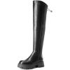 DREAM PAIRS Women’s Platform Over The Knee Boots Lug Sole Round Toe Thigh High Long Chunky Block Heels Fall Boots(Black-pu/Suede)