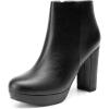 DREAM PAIRS Women’s Stomp High Heel Ankle Boots(Black/Pu)