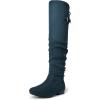 DREAM PAIRS Women’s Suede Over The Knee Thigh High Winter Boots(Blue)