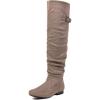 DREAM PAIRS Women’s Suede Over The Knee Thigh High Winter Boots(Khaki)