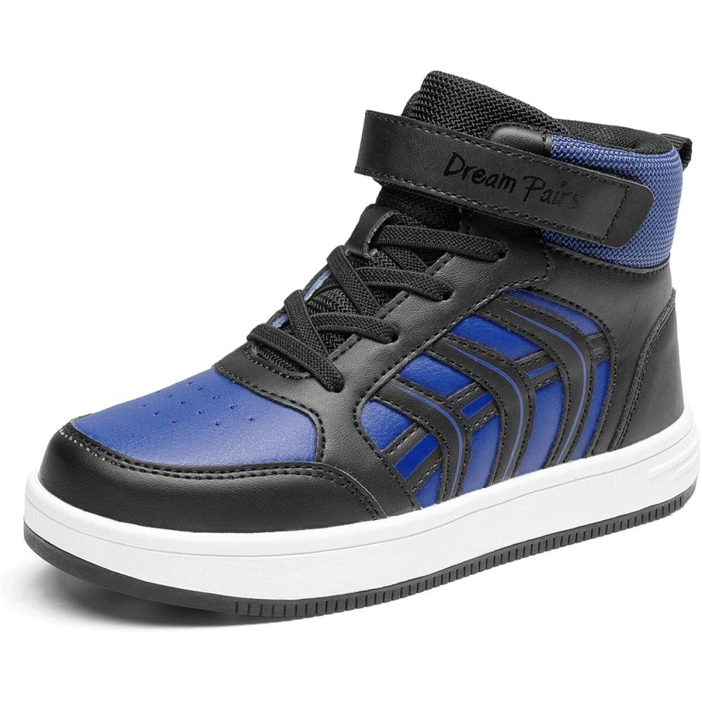 imageDREAM PAIRS Boys Girls Sneaker High Top Basketball Shoes Kids LilLegends JuniorFly Jumpers Sports Shoes for Athletic School GymBlueBlack