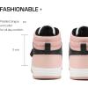 DREAM PAIRS Boys Girls High Top Sneaker LilLegends Skyhigh Basketball Shoes(Black/White/Pink)