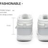 DREAM PAIRS Boys Girls High Top Sneaker LilLegends Skyhigh Basketball Shoes(White/Grey)