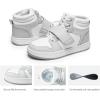 DREAM PAIRS Boys Girls High Top Sneaker LilLegends Skyhigh Basketball Shoes(White/Grey)