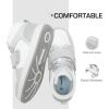 DREAM PAIRS Boys Girls High Top Sneaker LilLegends Skyhigh Basketball Shoes(White/Grey)