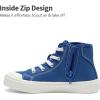 DREAM PAIRS Kids Sneakers Little Boys Girls High Top Canvas Shoes LilLegends CourtStar Casual Walking Shoes(Blue)