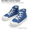 DREAM PAIRS Kids Sneakers Little Boys Girls High Top Canvas Shoes LilLegends CourtStar Casual Walking Shoes(Blue)