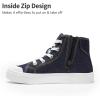 DREAM PAIRS Kids Sneakers Little Boys Girls High Top Canvas Shoes LilLegends CourtStar Casual Walking Shoes(Dark Blue-denim)