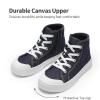 DREAM PAIRS Kids Sneakers Little Boys Girls High Top Canvas Shoes LilLegends CourtStar Casual Walking Shoes(Dark Blue-denim)