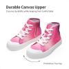 DREAM PAIRS Kids Sneakers Little Boys Girls High Top Canvas Shoes LilLegends CourtStar Casual Walking Shoes(Hot Pink/Purple)