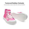 DREAM PAIRS Kids Sneakers Little Boys Girls High Top Canvas Shoes LilLegends CourtStar Casual Walking Shoes(Hot Pink/Purple)