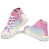 DREAM PAIRS Kids Sneakers Little Boys Girls High Top Canvas Shoes LilLegends CourtStar Casual Walking Shoes(Rainbow/Pink)