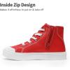DREAM PAIRS Kids Sneakers Little Boys Girls High Top Canvas Shoes LilLegends CourtStar Casual Walking Shoes(Red)