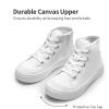 DREAM PAIRS Kids Sneakers Little Boys Girls High Top Canvas Shoes LilLegends CourtStar Casual Walking Shoes(White)