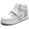 DREAM PAIRS Boys Girls High Top Sneaker LilLegends Skyhigh Basketball Shoes(White/Grey)