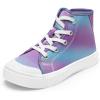 DREAM PAIRS Kids Sneakers Little Boys Girls High Top Canvas Shoes LilLegends CourtStar Casual Walking Shoes(Purple/Blue)