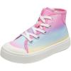 DREAM PAIRS Kids Sneakers Little Boys Girls High Top Canvas Shoes LilLegends CourtStar Casual Walking Shoes(Rainbow/Pink)