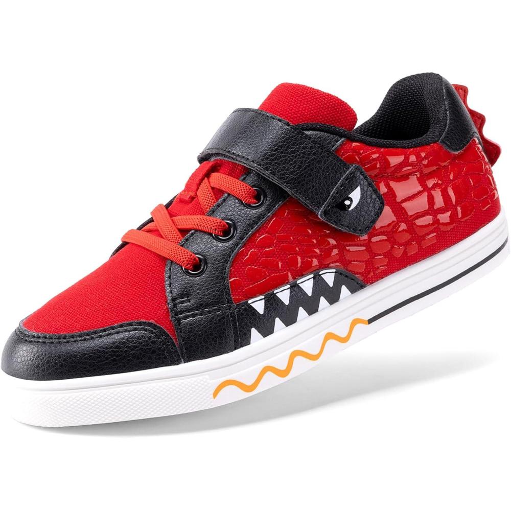 imageDREAM PAIRS Boys Sneakers Little Kids Toddler Shoes Storybook Causal Walking Shoes NonSlip with Hook and LoopRedBlack