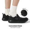 DREAM PAIRS Boys Girls Shoes Kids Slip on Tennis EZ-Ons MightyMovers Running Athletic Barefoot Zero Drop Sports Sneakers(Black Monochrome)