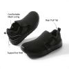 DREAM PAIRS Boys Girls Shoes Kids Slip on Tennis EZ-Ons MightyMovers Running Athletic Barefoot Zero Drop Sports Sneakers(Black Monochrome)