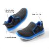 DREAM PAIRS Boys Girls Shoes Kids Slip on Tennis EZ-Ons MightyMovers Running Athletic Barefoot Zero Drop Sports Sneakers(Black/Grey/Royal)