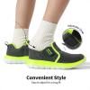 DREAM PAIRS Boys Girls Shoes Kids Slip on Tennis EZ-Ons MightyMovers Running Athletic Barefoot Zero Drop Sports Sneakers(Grey/Neon)
