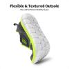 DREAM PAIRS Boys Girls Shoes Kids Slip on Tennis EZ-Ons MightyMovers Running Athletic Barefoot Zero Drop Sports Sneakers(Grey/Neon)