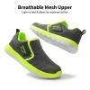 DREAM PAIRS Boys Girls Shoes Kids Slip on Tennis EZ-Ons MightyMovers Running Athletic Barefoot Zero Drop Sports Sneakers(Grey/Neon)