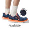 DREAM PAIRS Boys Girls Shoes Kids Slip on Tennis EZ-Ons MightyMovers Running Athletic Barefoot Zero Drop Sports Sneakers(Navy/Orange)