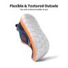 DREAM PAIRS Boys Girls Shoes Kids Slip on Tennis EZ-Ons MightyMovers Running Athletic Barefoot Zero Drop Sports Sneakers(Navy/Orange)