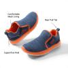 DREAM PAIRS Boys Girls Shoes Kids Slip on Tennis EZ-Ons MightyMovers Running Athletic Barefoot Zero Drop Sports Sneakers(Navy/Orange)