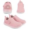 DREAM PAIRS Boys Girls Shoes Kids Slip on Tennis EZ-Ons MightyMovers Running Athletic Barefoot Zero Drop Sports Sneakers(Pink)
