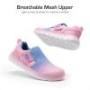 DREAM PAIRS Boys Girls Shoes Kids Slip on Tennis EZ-Ons MightyMovers Running Athletic Barefoot Zero Drop Sports Sneakers(Pink/Blue)
