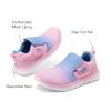 DREAM PAIRS Boys Girls Shoes Kids Slip on Tennis EZ-Ons MightyMovers Running Athletic Barefoot Zero Drop Sports Sneakers(Pink/Blue)
